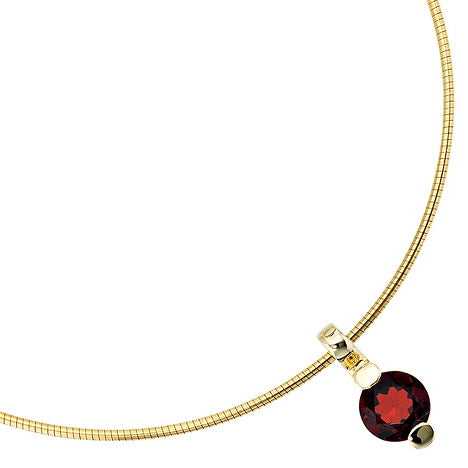 Anhänger rund 585 Gold Gelbgold 1 Granat rot Goldanhänger