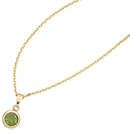 Anhänger rund 585 Gold Gelbgold 1 Peridot grün Goldanhänger