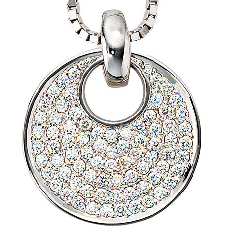 Anhänger rund 585 Gold Weißgold 78 Diamanten Brillanten 1 45ct. Weißgoldanhänger