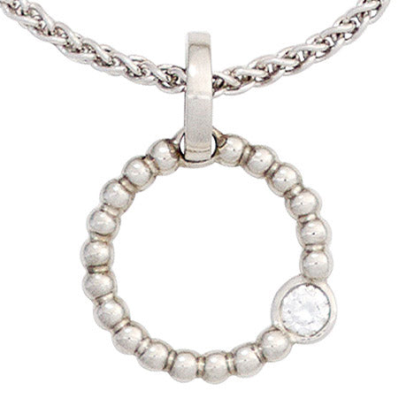 Anhänger rund 950 Platin 1 Diamant Brillant 0 05 ct. Platinanhänger
