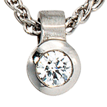 Anhänger rund 950 Platin matt 1 Diamant Brillant 0 12ct. Platinanhänger