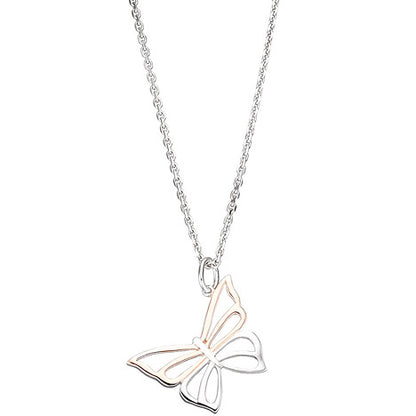 Anhänger Schmetterling 925 Sterling Silber rotgold vergoldet bicolor