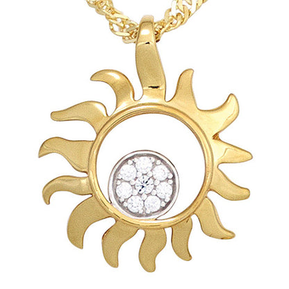 Anhänger Sonne 585 Gold Gelbgold bicolor 8 Diamanten Brillanten 0 07ct.