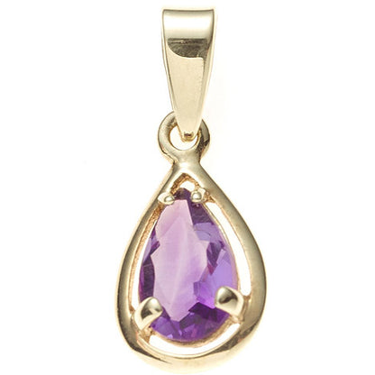 Anhänger Tropfen 333 Gold Gelbgold 1 Amethyst lila violett Goldanhänger