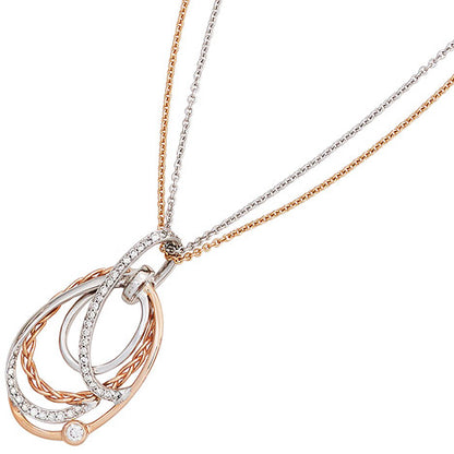 Anhänger verschlungen 585 Gold Weißgold Rotgold bicolor 41 Diamanten Brillanten