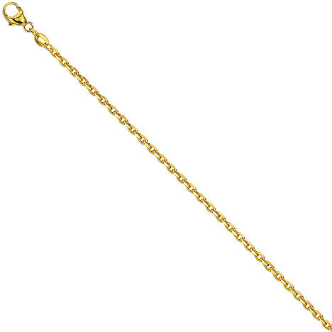 Ankerkette 585 Gelbgold diamantiert 1 9 mm 42 cm Gold Kette Halskette Goldkette