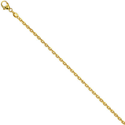 Ankerkette 585 Gelbgold diamantiert 1 9 mm 42 cm Gold Kette Halskette Goldkette