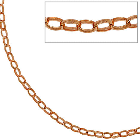 Ankerkette 925 Silber rotgold vergoldet 2 4 mm 45 cm Halskette Kette Karabiner