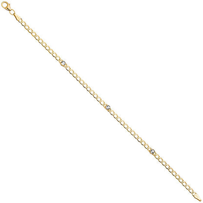 Armband 333 Gold Gelbgold 3 Blautopase hellblau blau 19 cm Goldarmband Karabiner