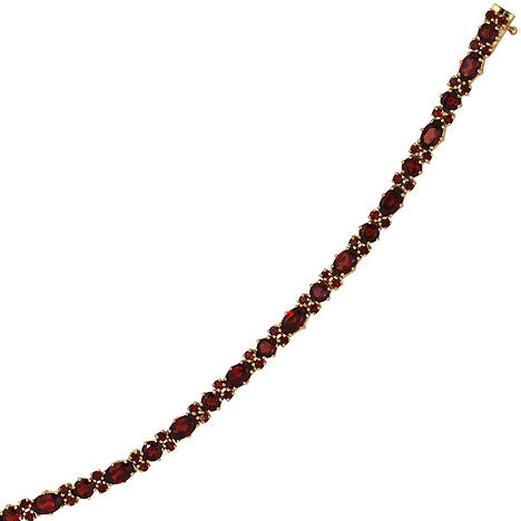 Armband 333 Gold Gelbgold und 72 Granate rot 19 cm Goldarmband