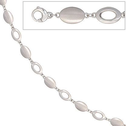 Armband 585 Gold Weißgold mattiert 19 cm Goldarmband Karabiner