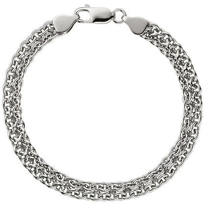 Armband 925 Sterling Silber rhodiniert 19 cm Silberarmband Karabiner