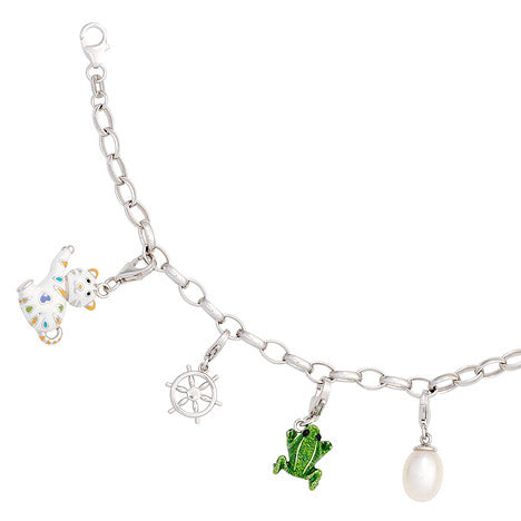 Armband 925 Sterling Silber rhodiniert 21 cm Silberarmband Karabiner