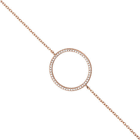 Armband 925 Sterling Silber rotgold vergoldet 52 Zirkonia 21 cm