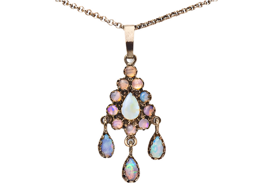 Collier Kette mit Anhänger Opal 925