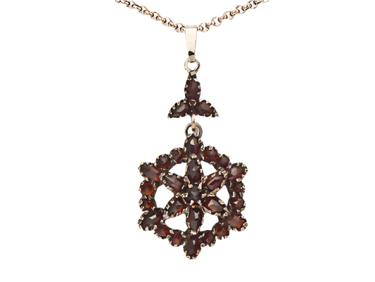 Collier Kette mit Anhänger Granat 925