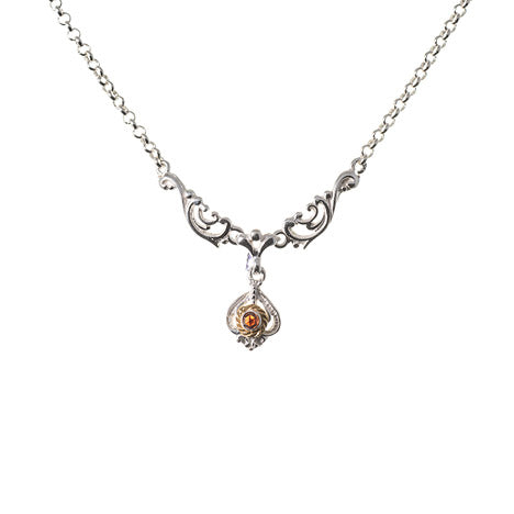 Collier 925 Silber Trachtenschmuck Granat