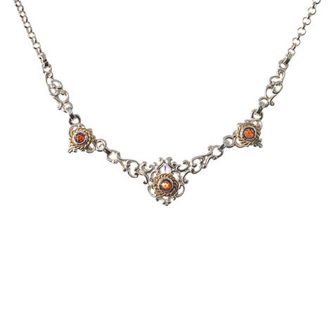 Collier 925 Silber Trachtenschmuck Granat