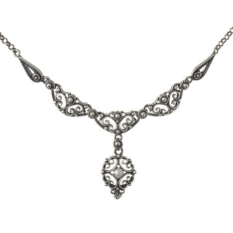 Collier 925 Silber Trachtenschmuck Perle