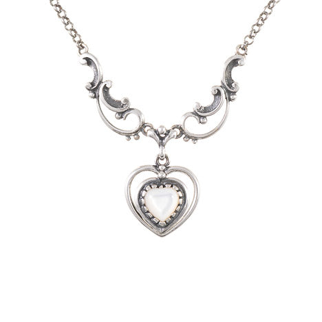 Collier 925 Silber Trachtenschmuck Perlmutt