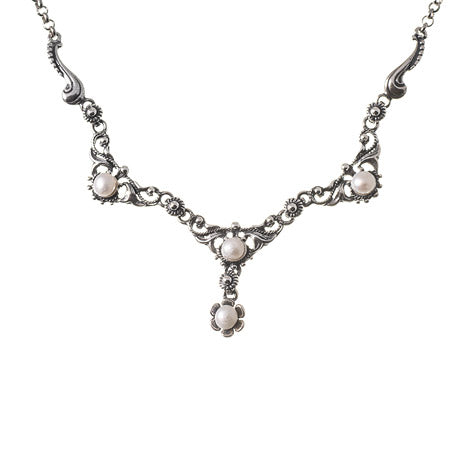 Collier 925 Silber Trachtenschmuck Perle