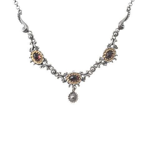 Collier 925 Silber Trachtenschmuck Granat