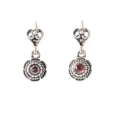 Ohrhänger 925 Silber Trachtenschmuck Granat