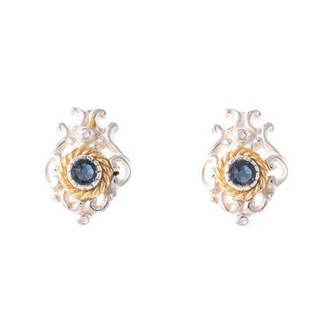 Ohrstecker 925 Silber Trachtenschmuck Zirkonia blau