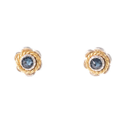 Ohrstecker 925 Silber Trachtenschmuck Zirkonia blau