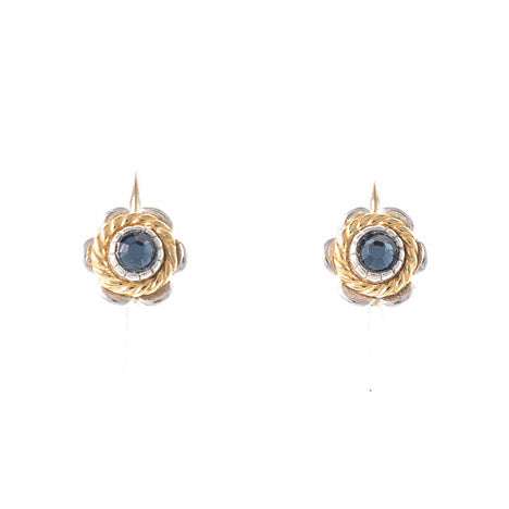 Ohrringe 925 Silber Trachtenschmuck Zirkonia blau