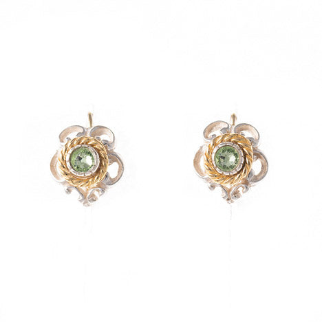 Ohrringe 925 Silber Trachtenschmuck Zirkonia grün
