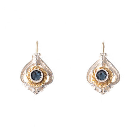Ohrringe 925 Silber Trachtenschmuck Zirkonia blau