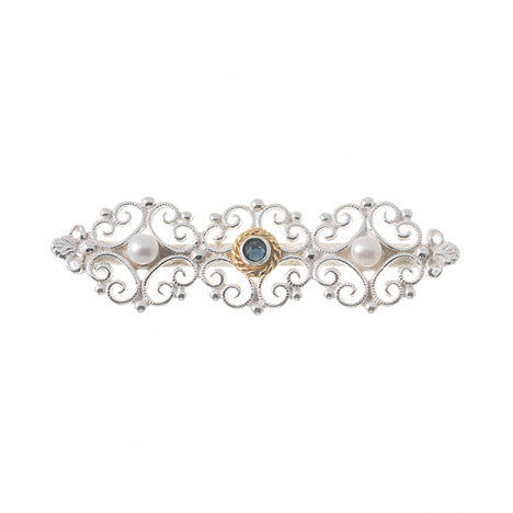Brosche 925 Silber Trachtenschmuck Perle
