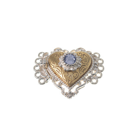 Schließe für Kropfkette 925 Silber Trachtenschmuck Zirkonia lavendel
