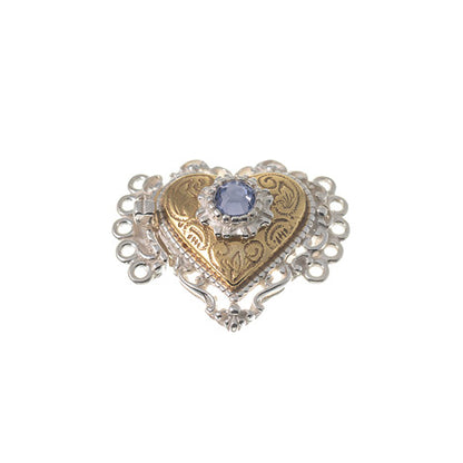 Schließe für Kropfkette 925 Silber Trachtenschmuck Zirkonia lavendel