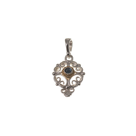 Anhänger 925 Silber Trachtenschmuck Zirkonia blau