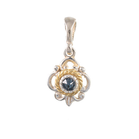 Anhänger 925 Silber Trachtenschmuck Zirkonia blau