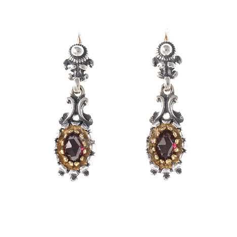 Ohrringe 925 Silber Trachtenschmuck Granat