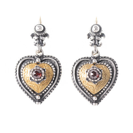 Ohrringe 925 Silber Trachtenschmuck Granat