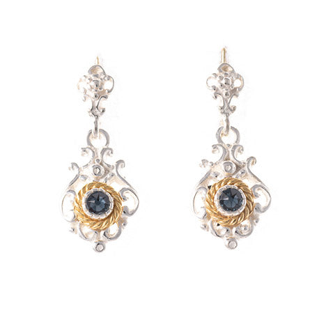 Ohrringe 925 Silber Trachtenschmuck Zirkonia blau