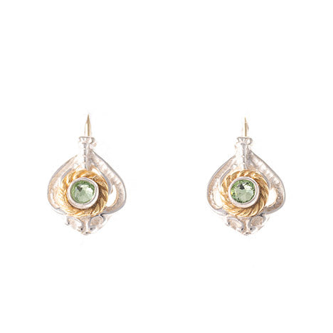 Ohrringe 925 Silber Trachtenschmuck Zirkonia grün