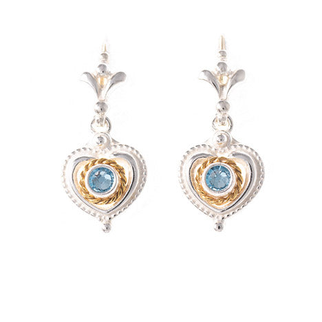 Ohrringe 925 Silber Trachtenschmuck Zirkonia hellblau