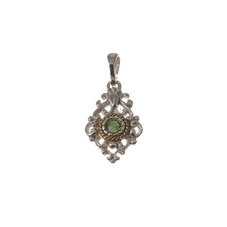 Anhänger 925 Silber Trachtenschmuck Zirkonia grün
