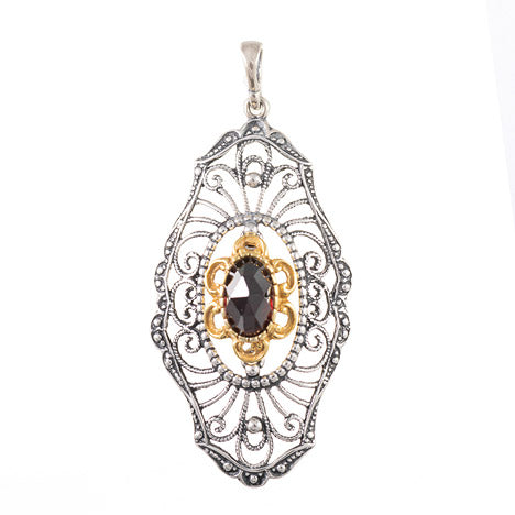 Anhänger 925 Silber Trachtenschmuck Granat