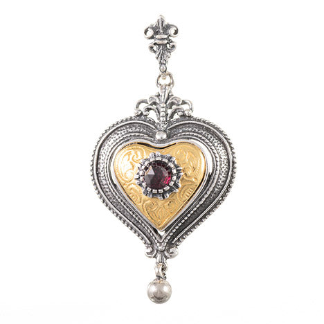 Anhänger 925 Silber Trachtenschmuck Granat