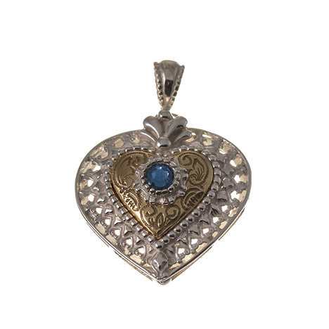 Anhänger 925 Silber Trachtenschmuck Zirkonia blau