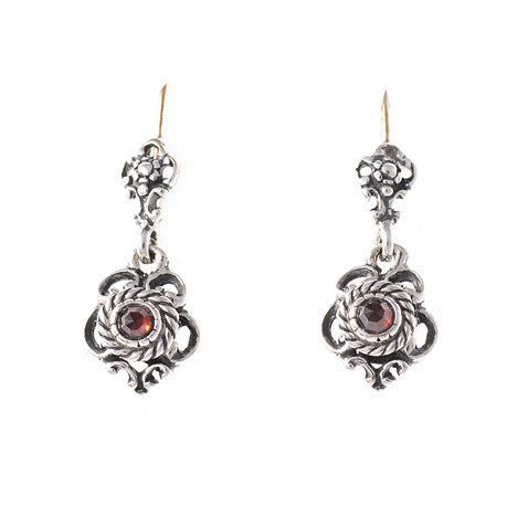 Ohrringe 925 Silber Trachtenschmuck Granat