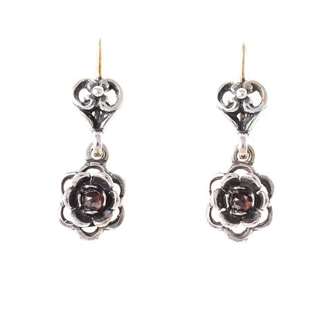 Ohrringe 925 Silber Trachtenschmuck Granat