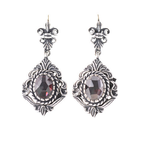 Ohrringe 925 Silber Trachtenschmuck Granat