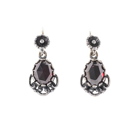 Ohrringe 925 Silber Trachtenschmuck Granat